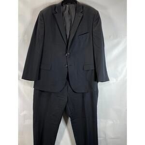 PRONTO UOMO Men's Black Two-Button Modern-fit Suit SZ 50R/45X30